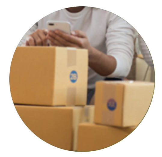 Delivery person with package